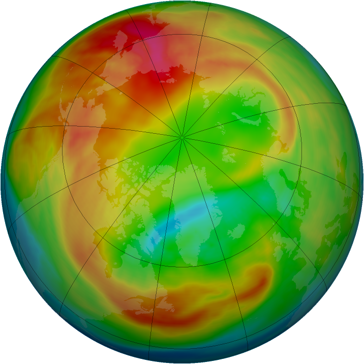 Arctic ozone map for 09 February 2007